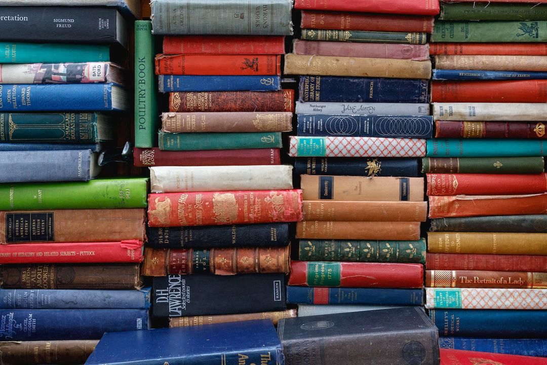 A stack of books.