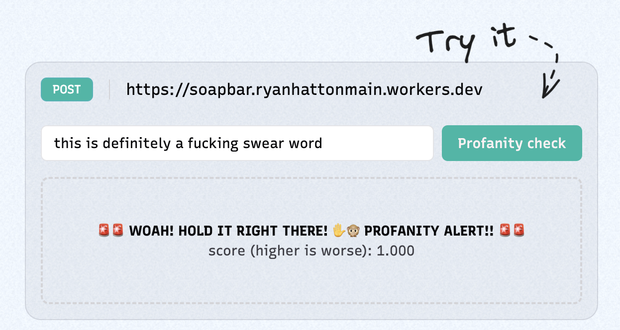API output with swear word